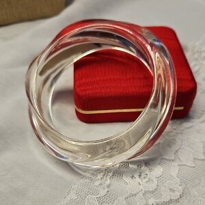 Clear Lucite Bangle Bracelet